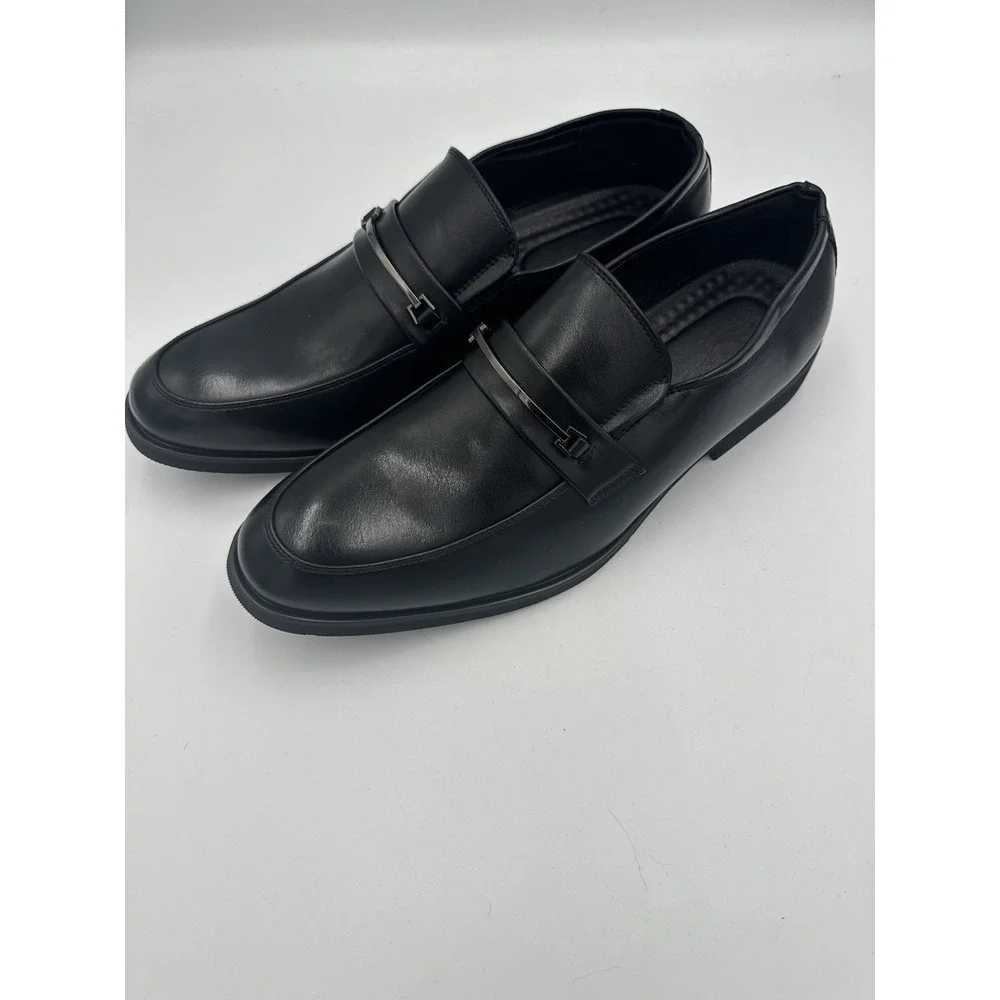 New Black Leather Loafers Dress Shoes Men's Size 14